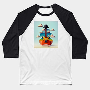 Surrealistic Guitar with a Black Hat Baseball T-Shirt